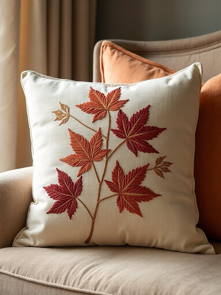 autumn leaf pillow designs