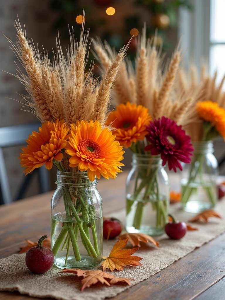 autumn mason jar display