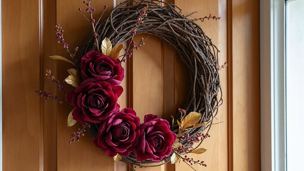 autumn peony grapevine wreath
