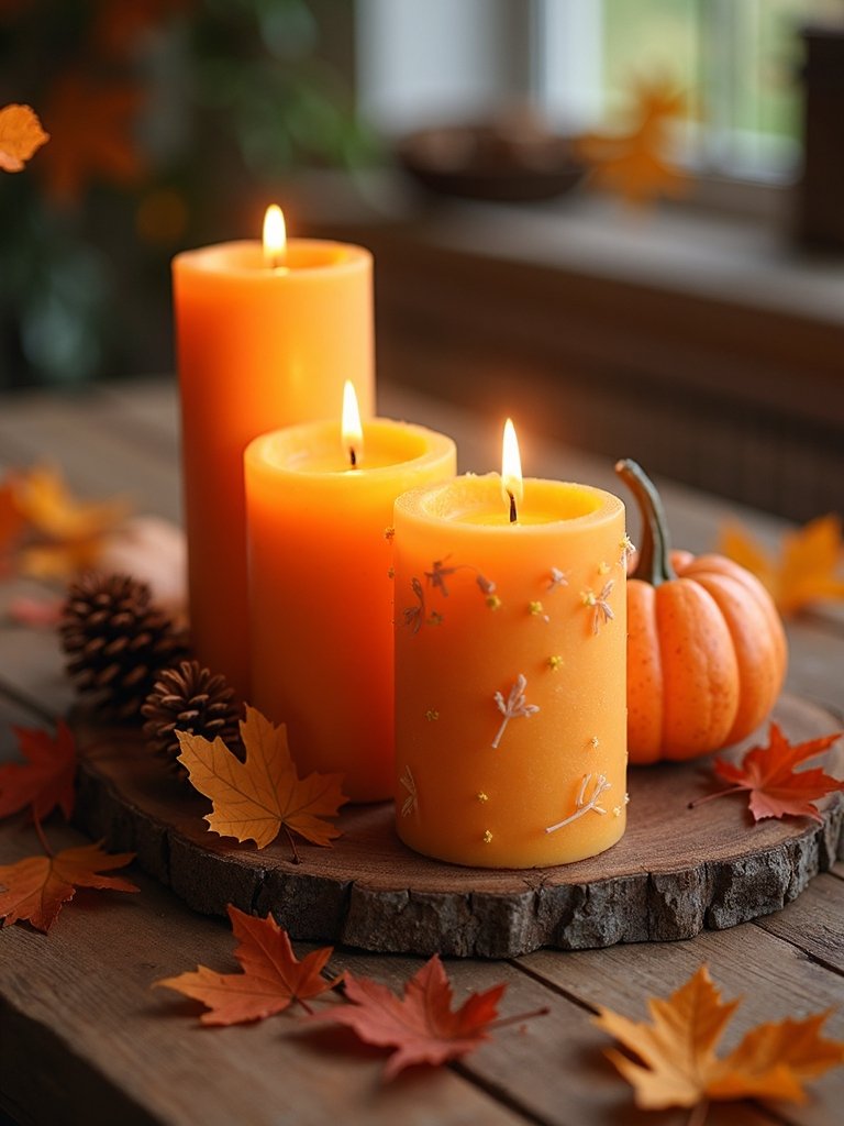 autumn scented homemade candles