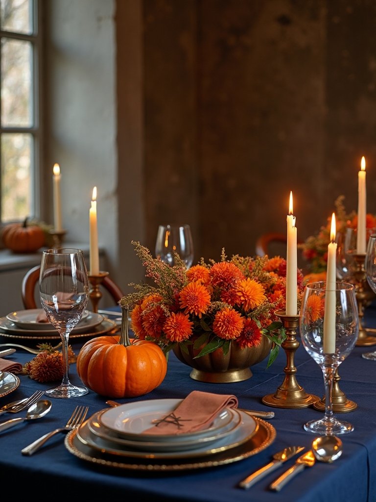 autumn tablescape with pumpkins