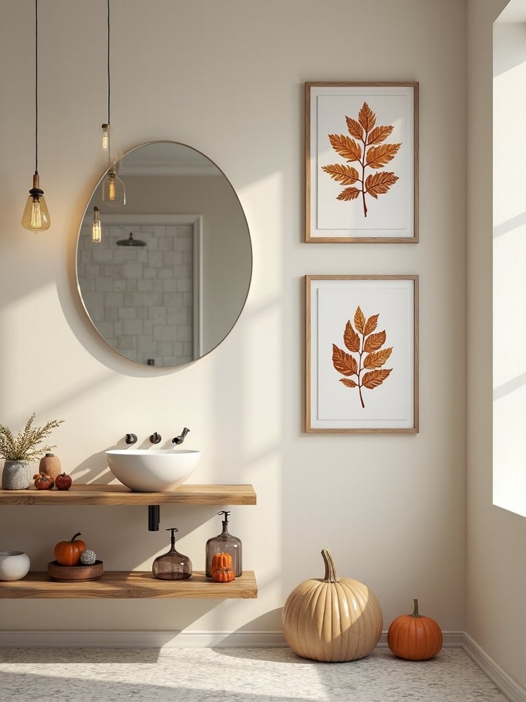 autumn themed bathroom decor