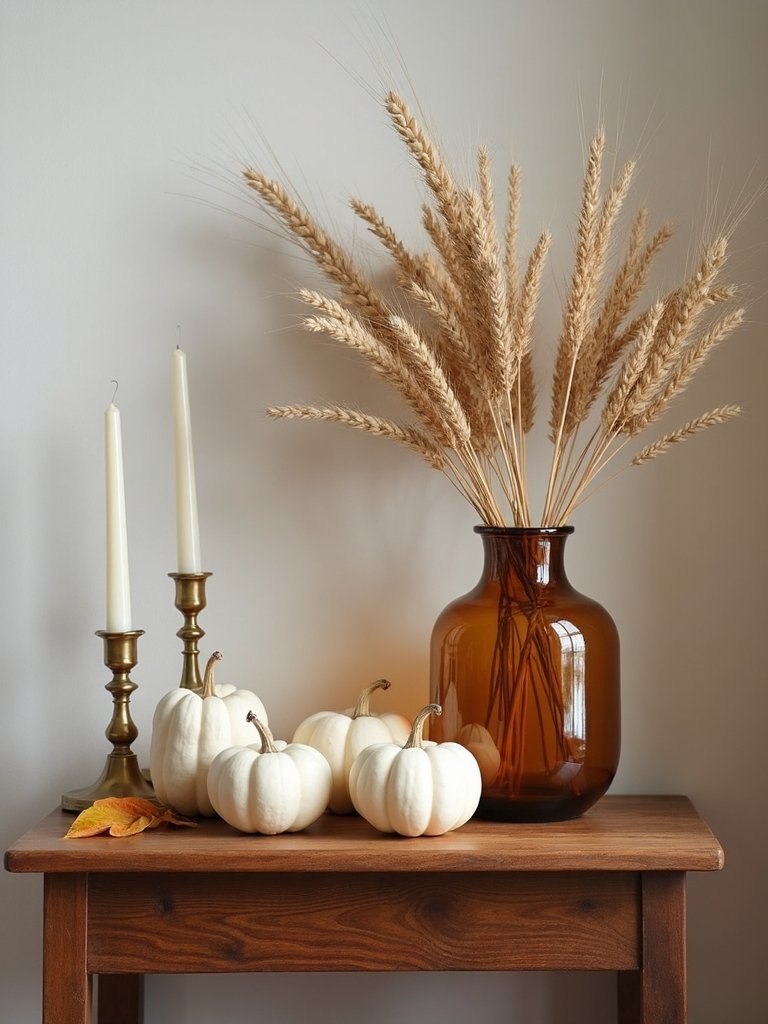 autumn themed side table decor