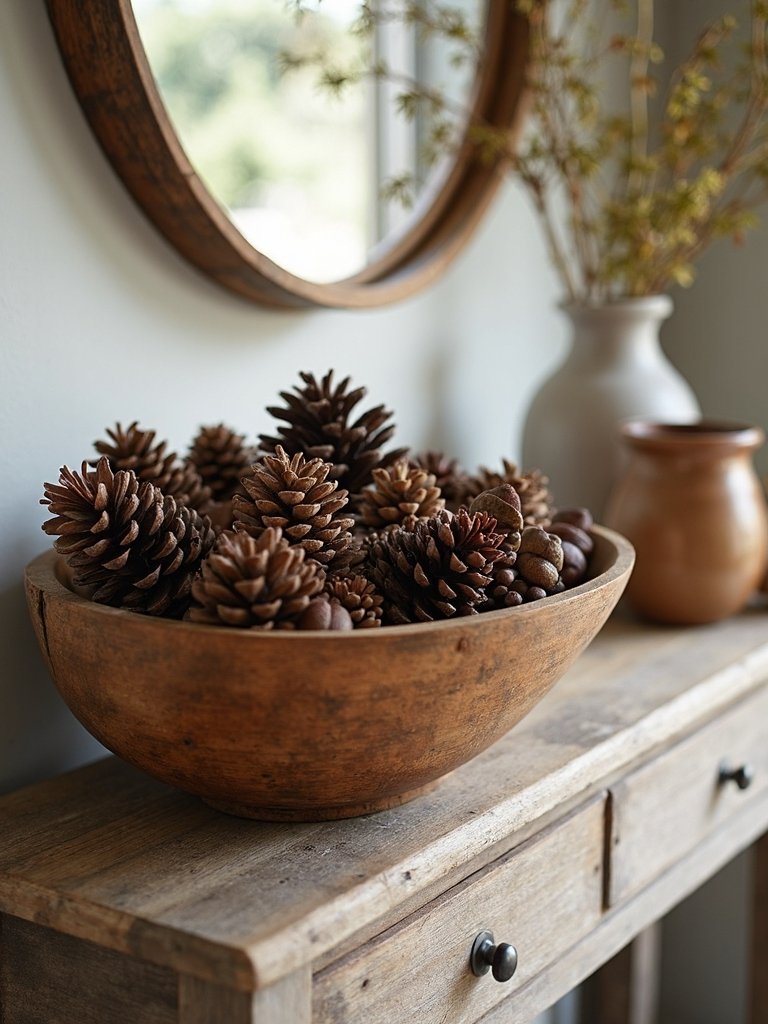 autumn wooden bowl decor