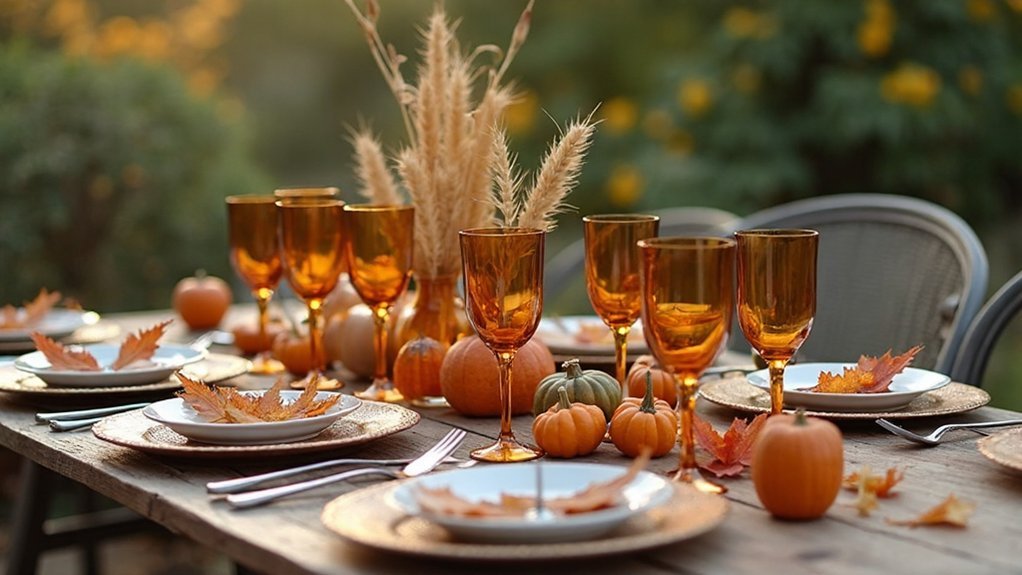 autumnal natural table decor