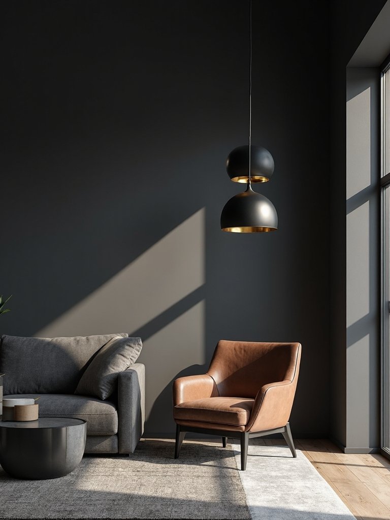 black and brass lighting