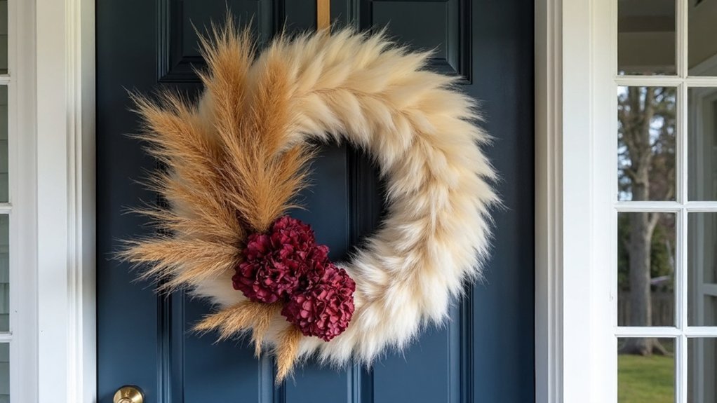 bohemian pampas grass wreath