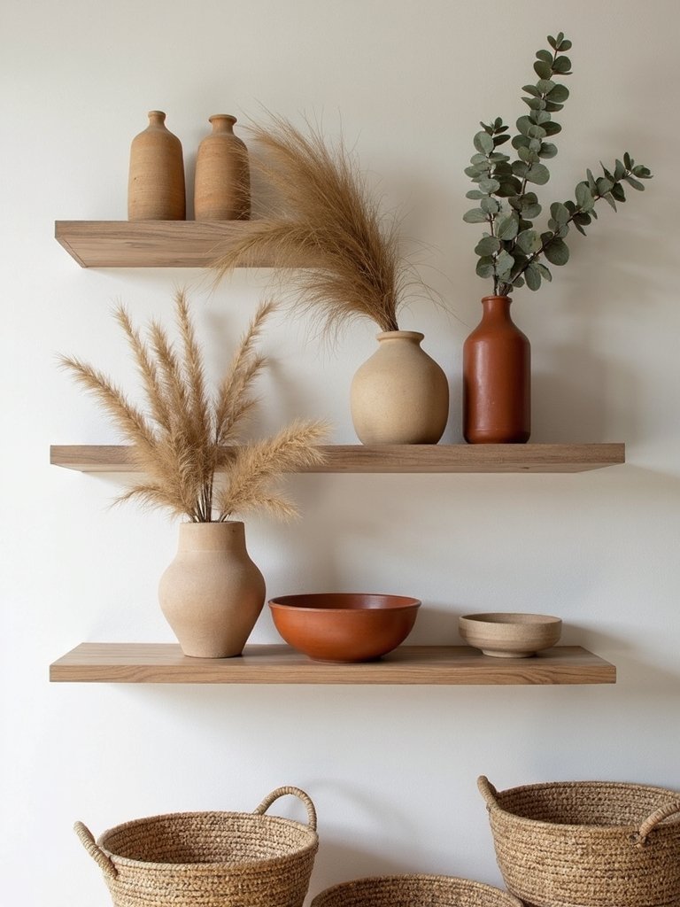 boho ceramic and floral display