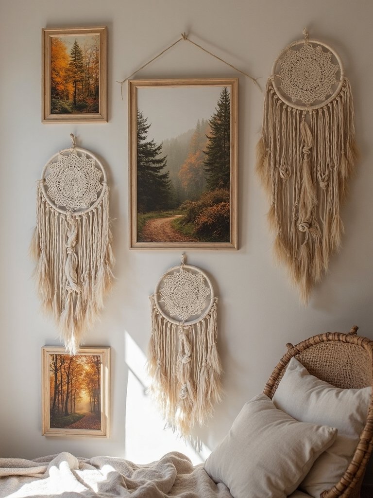 boho gallery wall arrangement