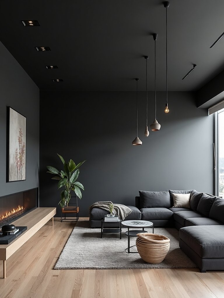 bold black ceiling impact