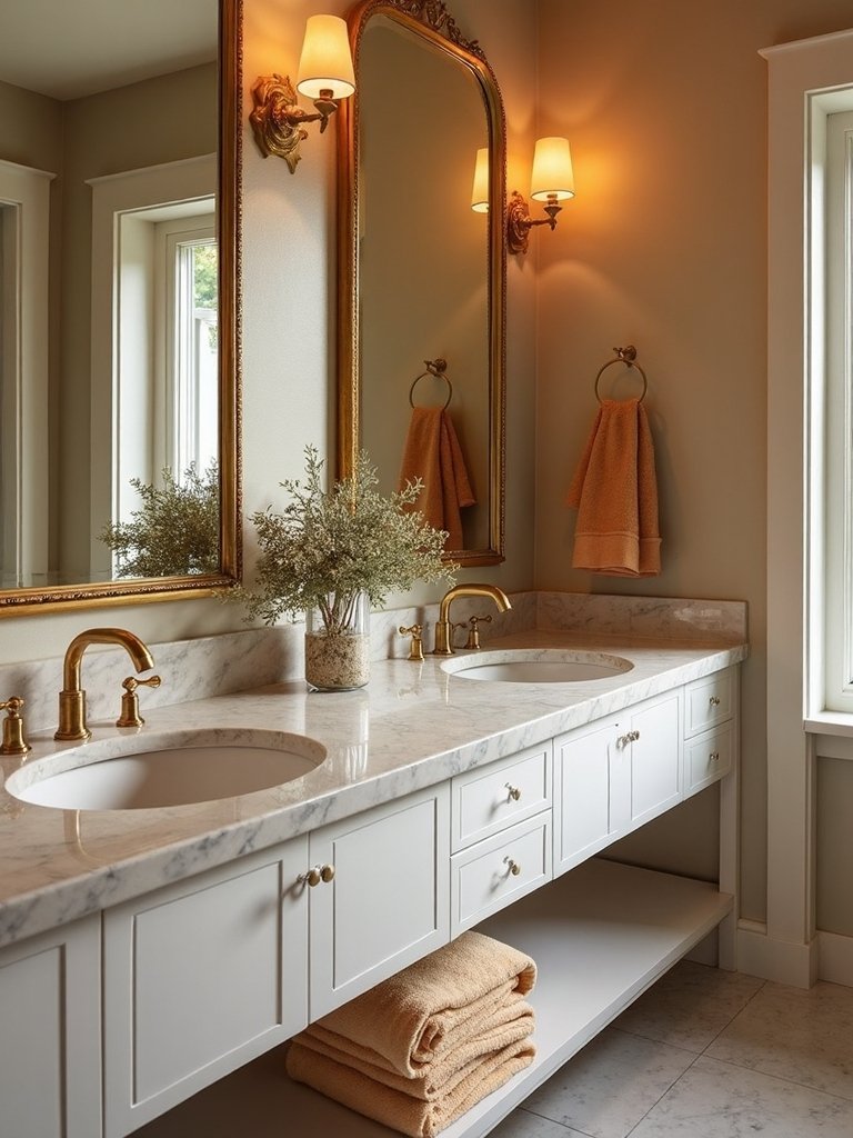 brass and gold accents