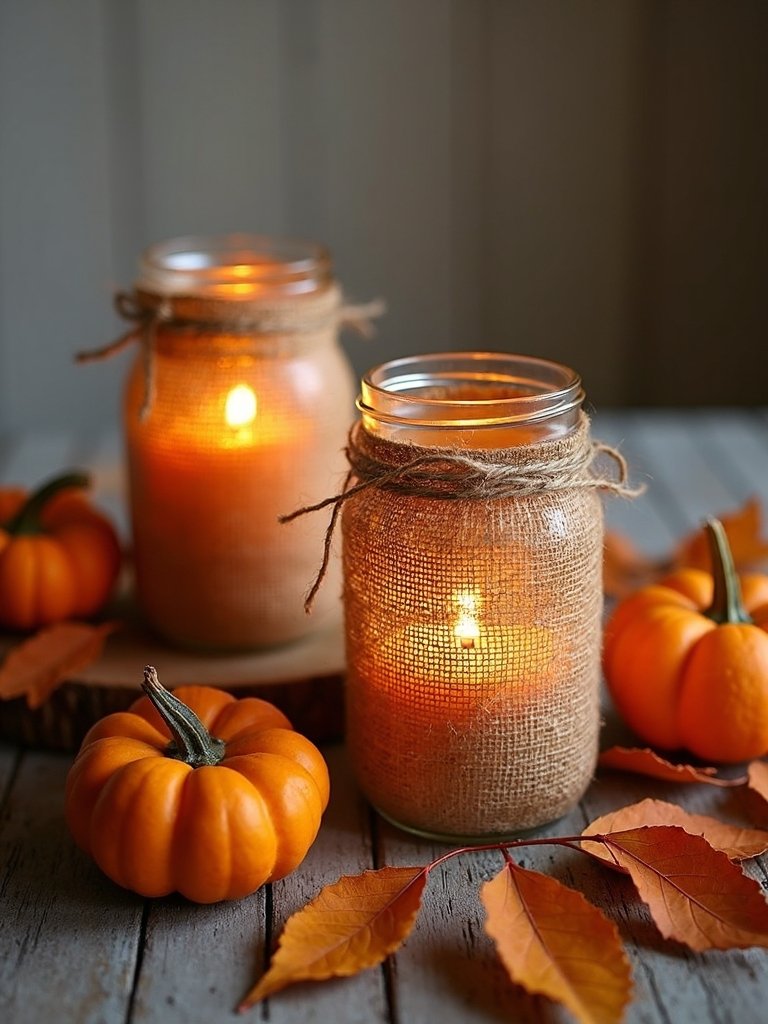burlap luminaries for autumn