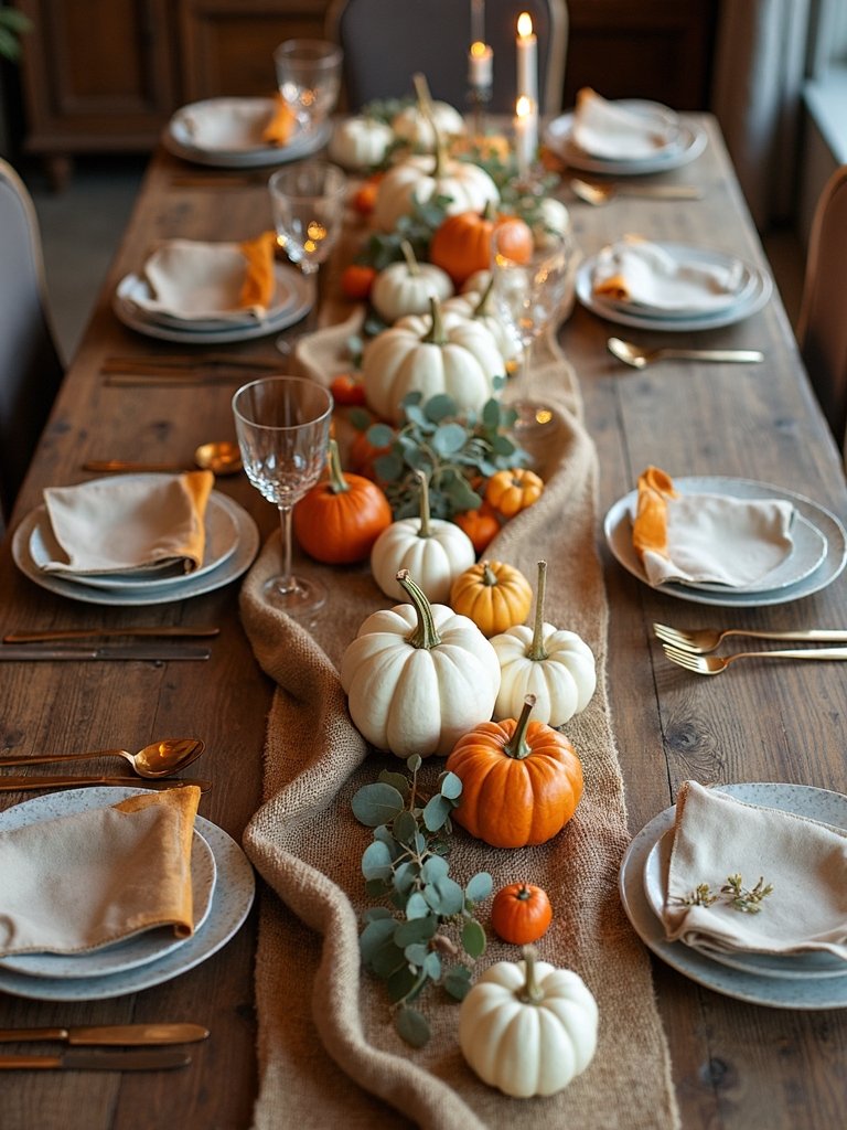 burlap runners for autumn