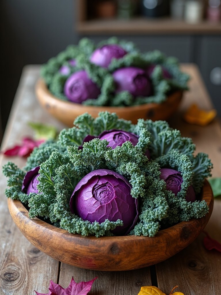 cabbage and kale centerpiece