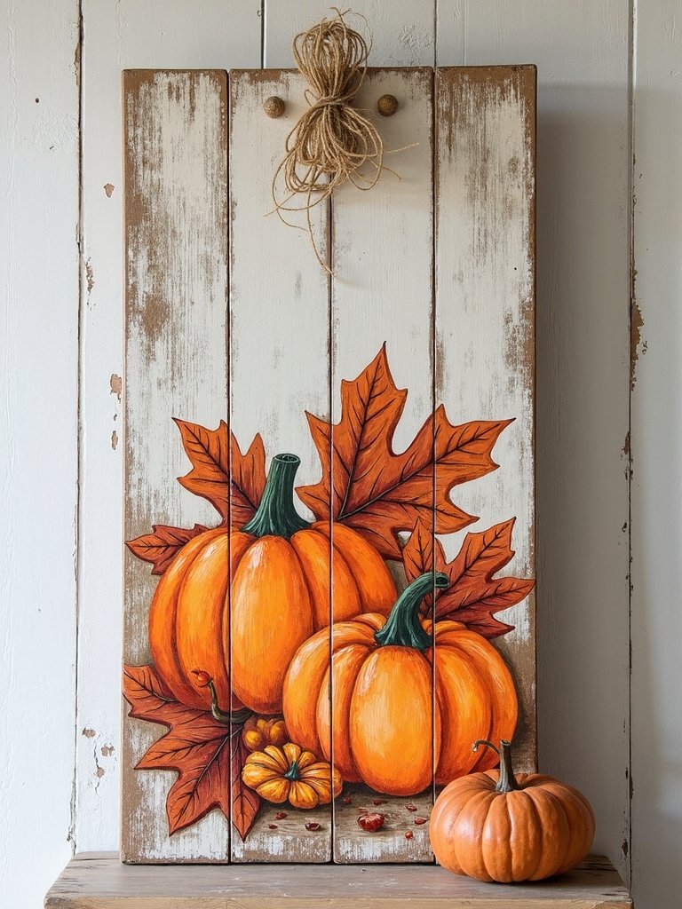 cheerful autumn wood signs