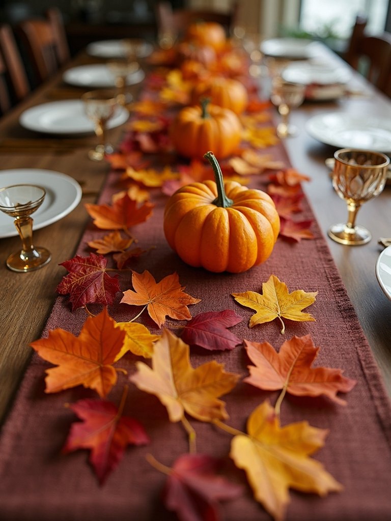 colorful autumn table runners
