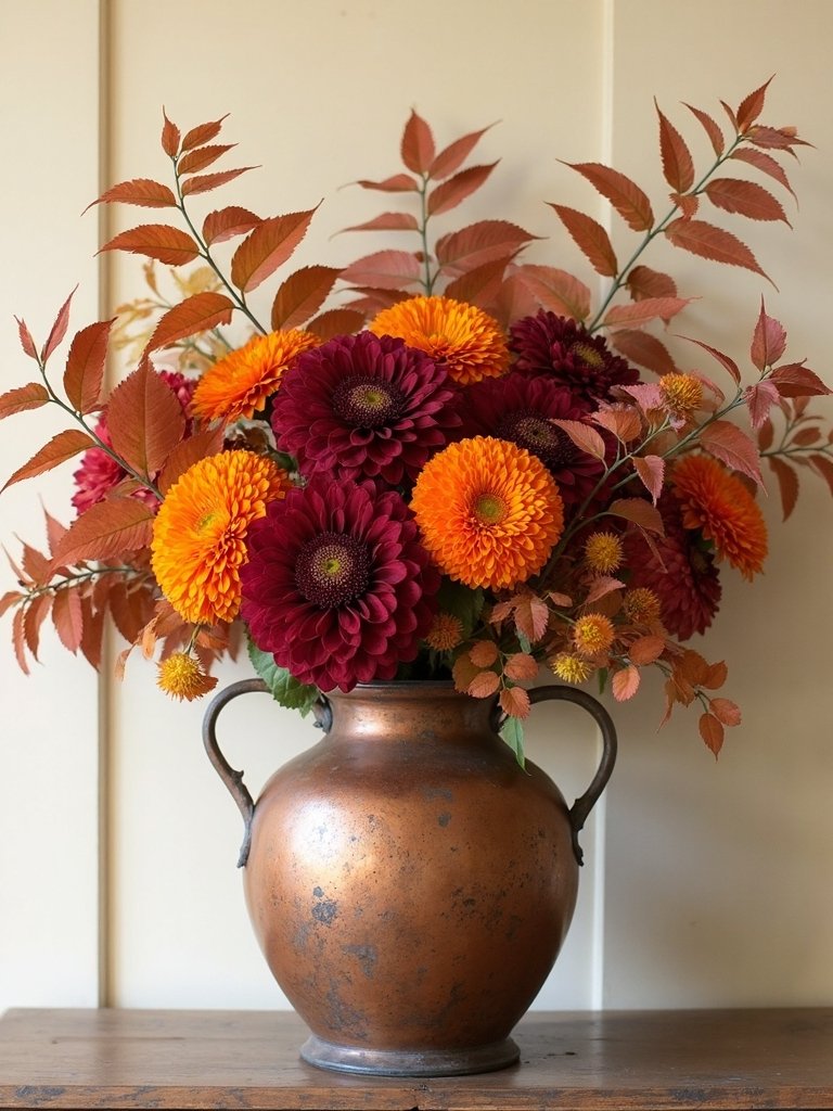 colorful fall vase arrangements