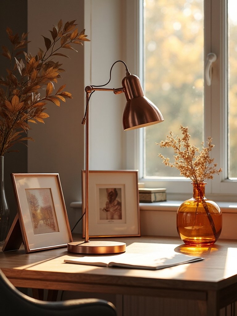 copper and bronze accents