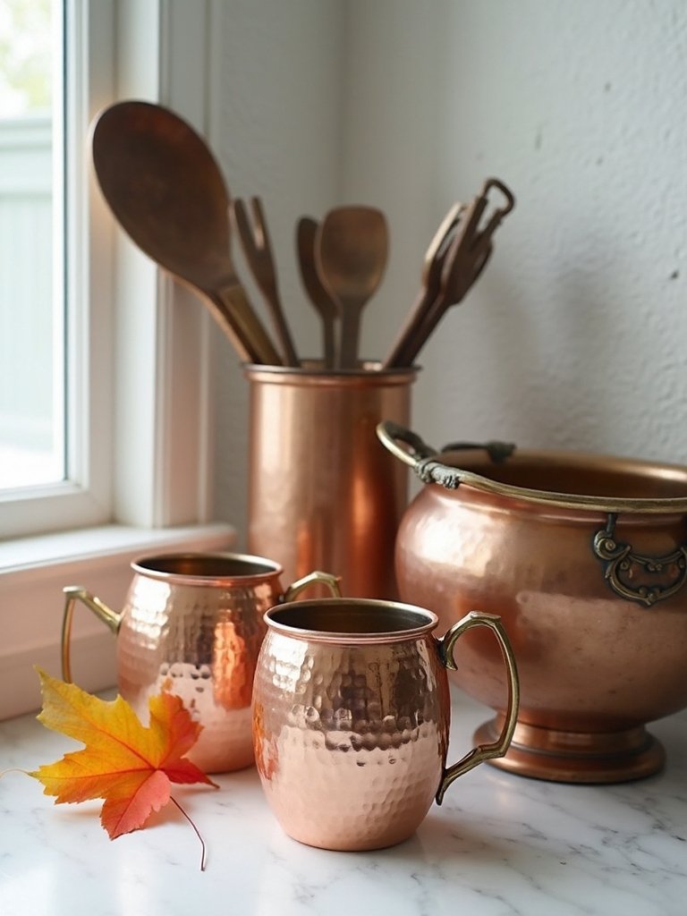 copper and bronze accents