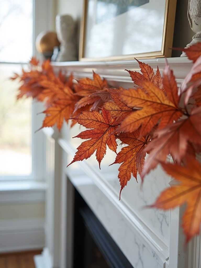 copper dipped leaf garland