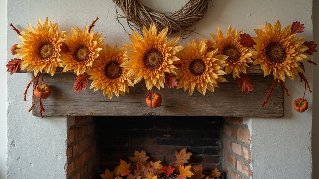 cornhusk flower garland decor