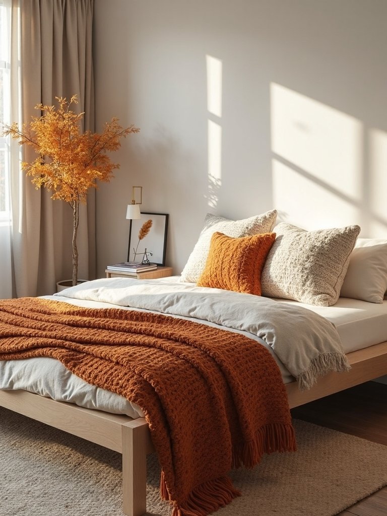 cozy autumn bed decor