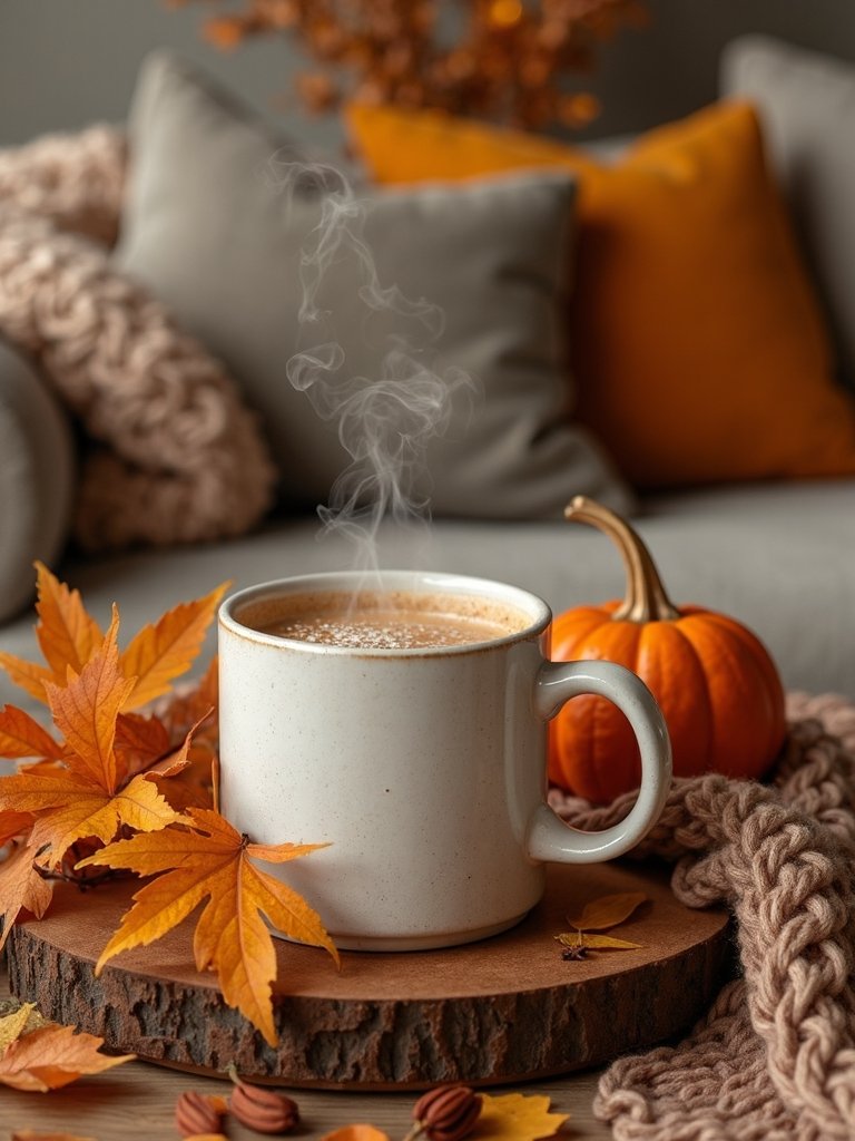 cozy autumn beverage displays