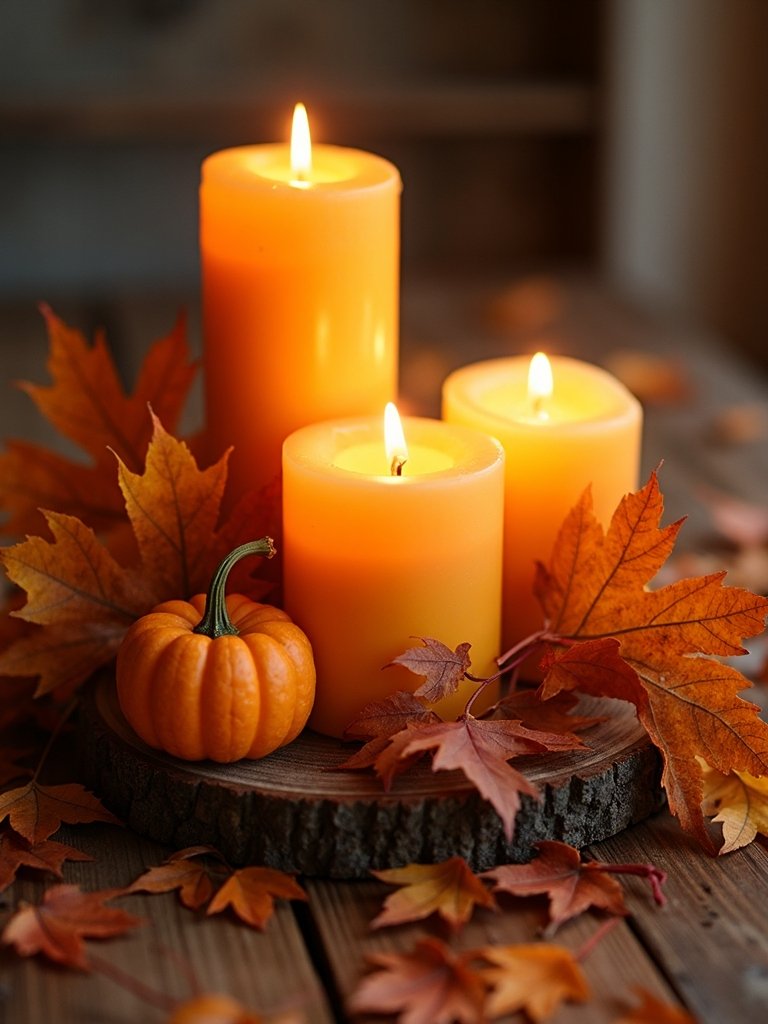 cozy autumn candle arrangements