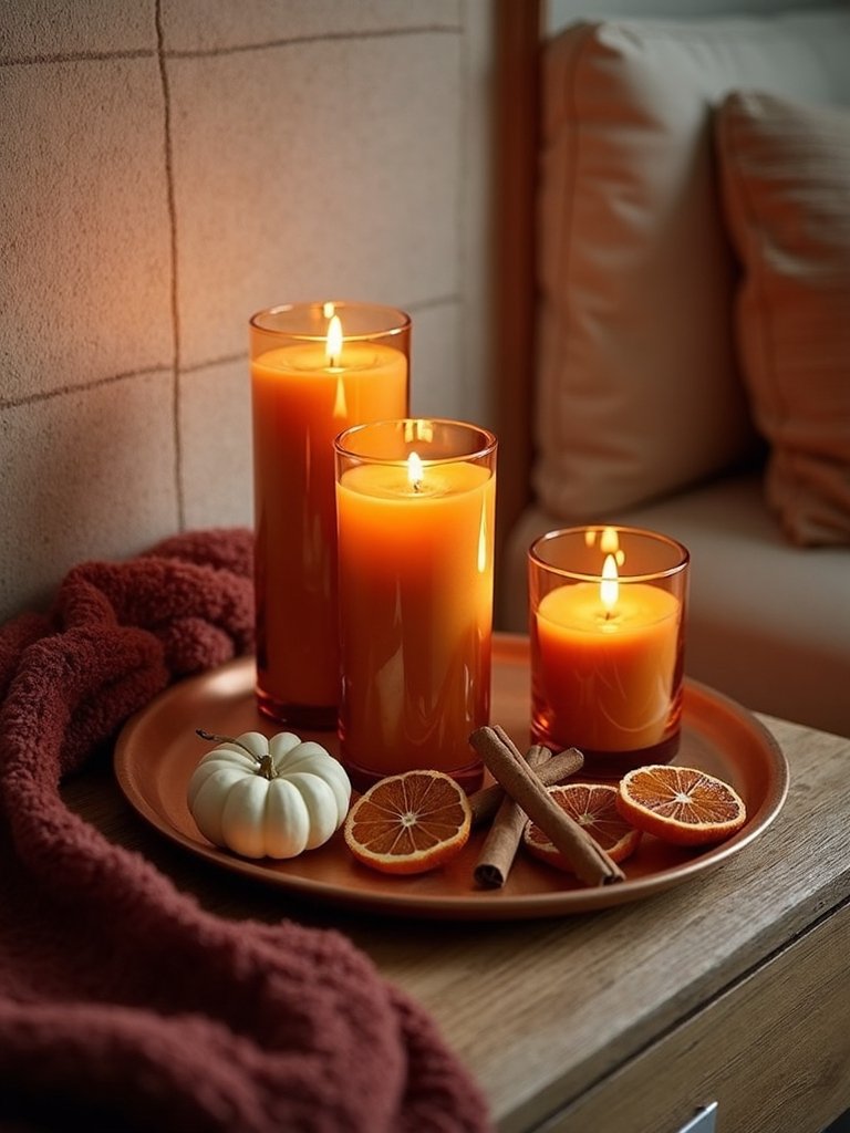 cozy autumn nightstand styling