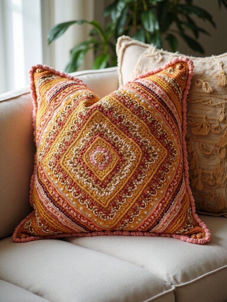 cozy autumn pillow arrangement