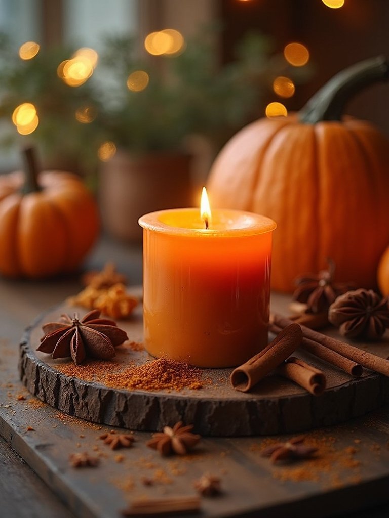 cozy autumn pumpkin candle