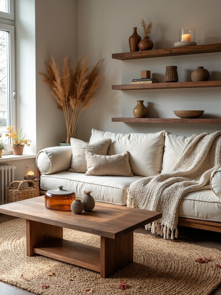 cozy autumn retreat with natural elements