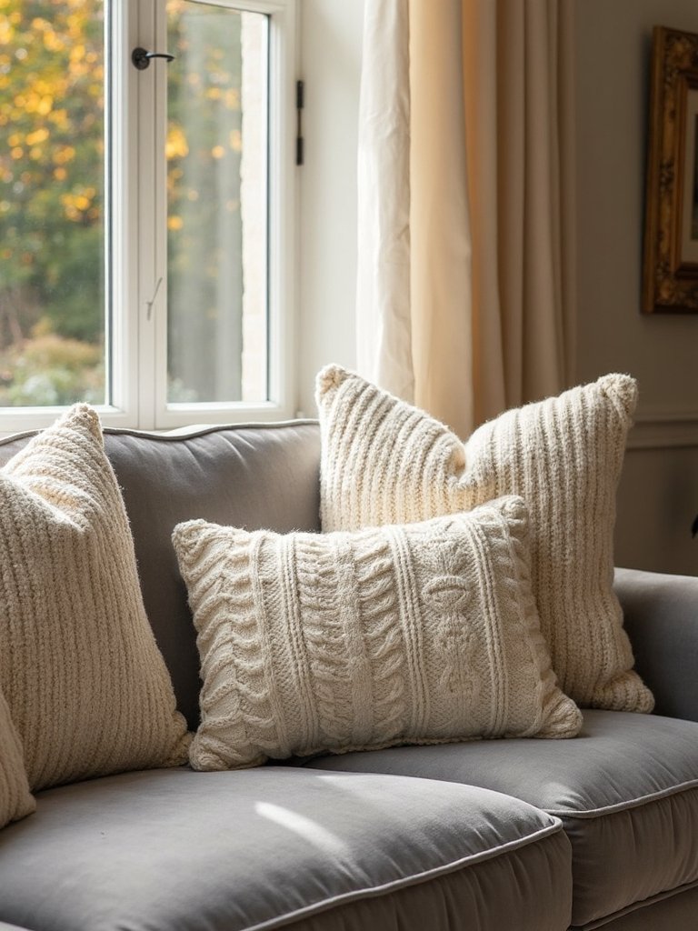 cozy cable knit pillows
