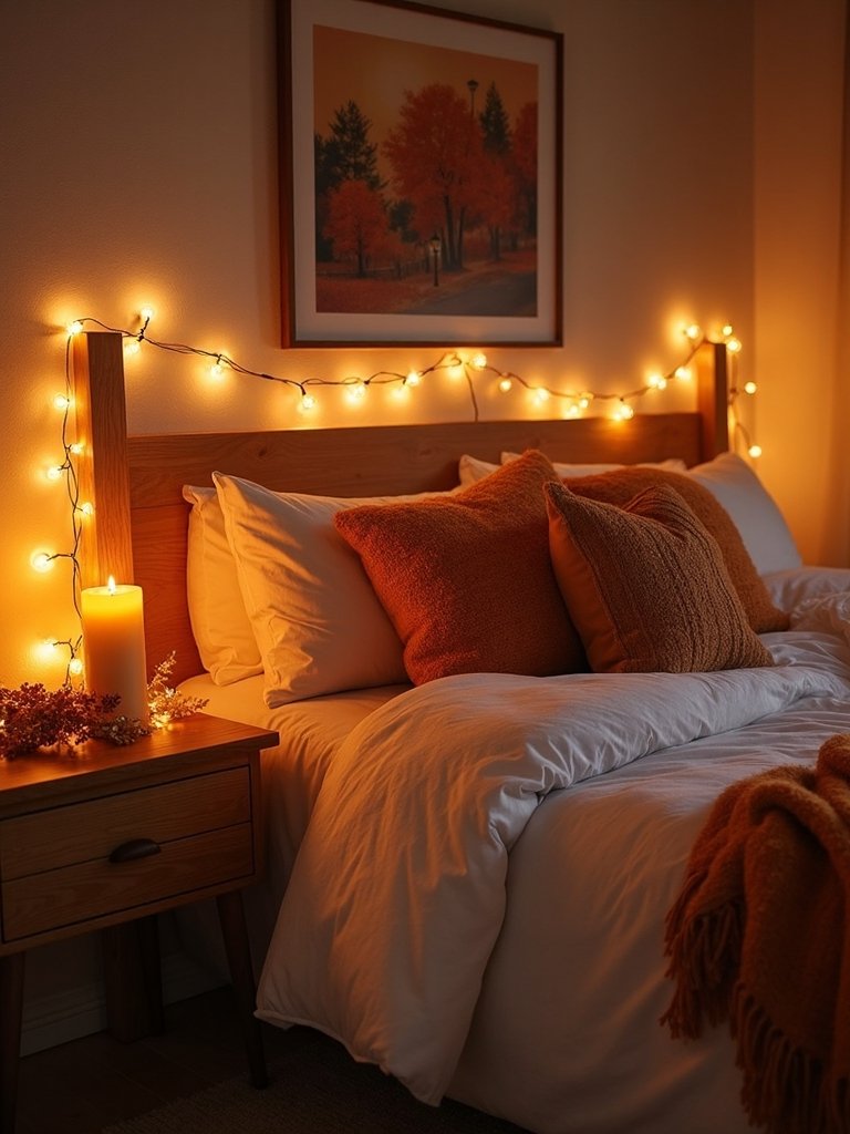 cozy candlelight and fairy lights