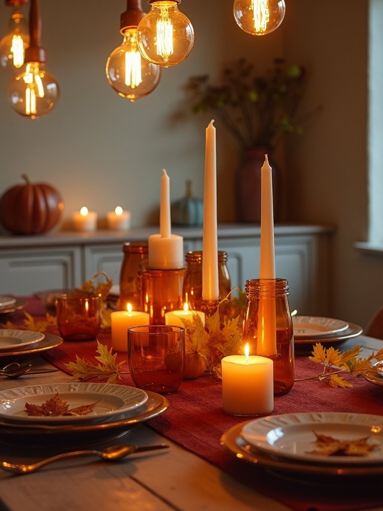 cozy candlelight and string lights