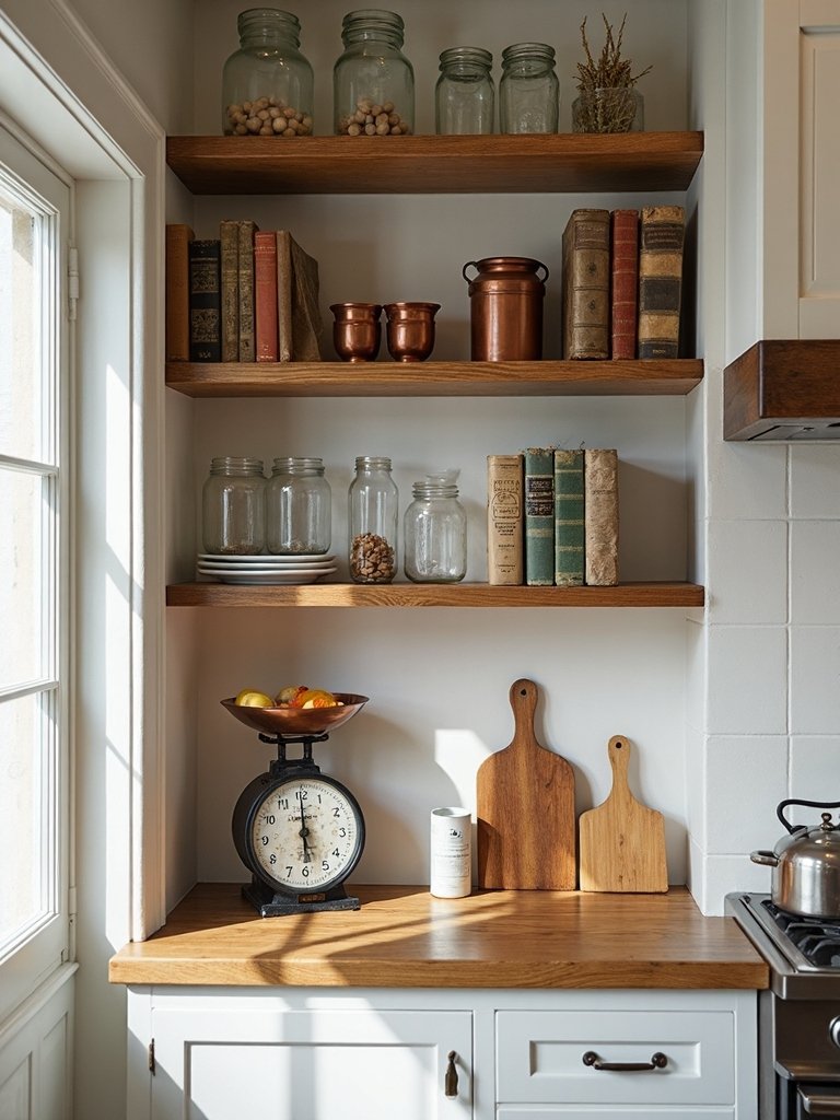 cozy cookbook display nook
