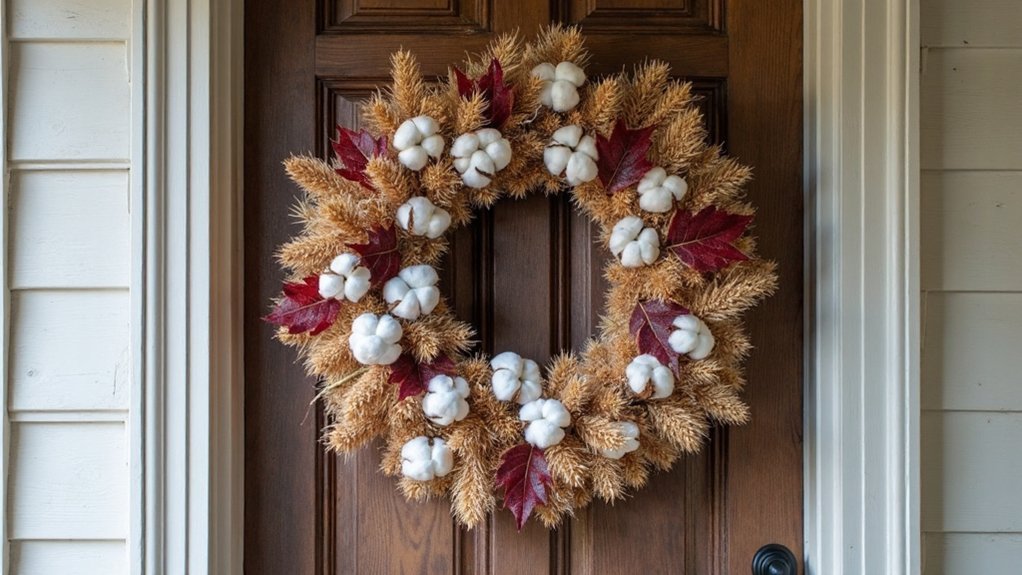 cozy cotton farmhouse wreath