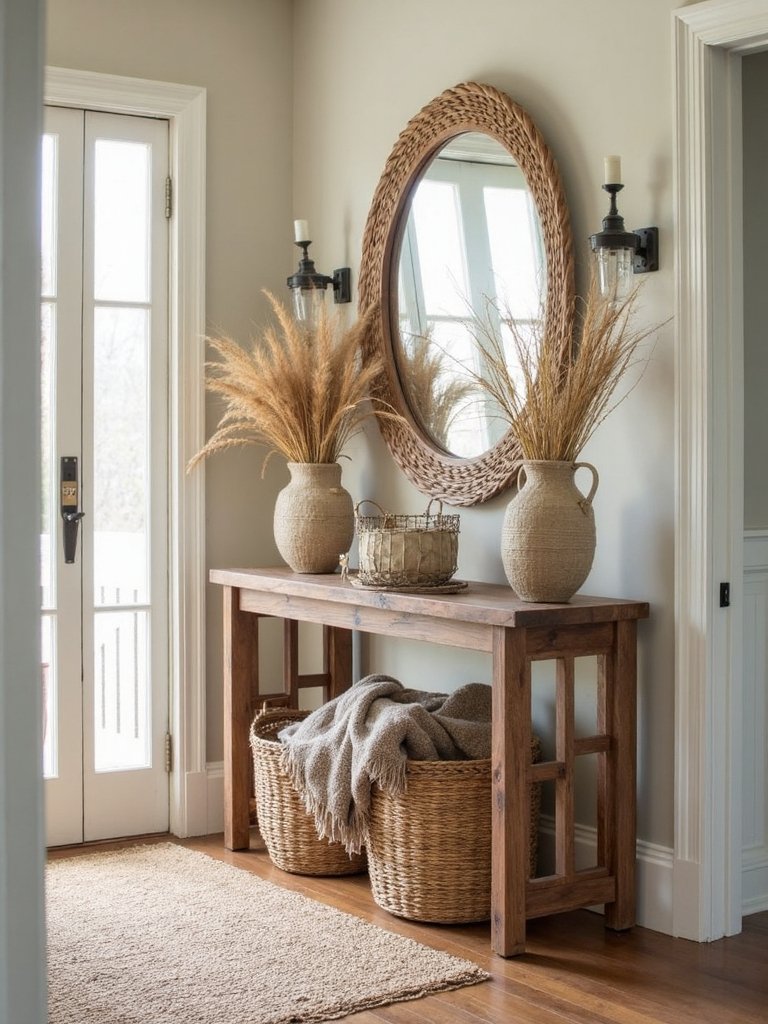 cozy fall entryway decor