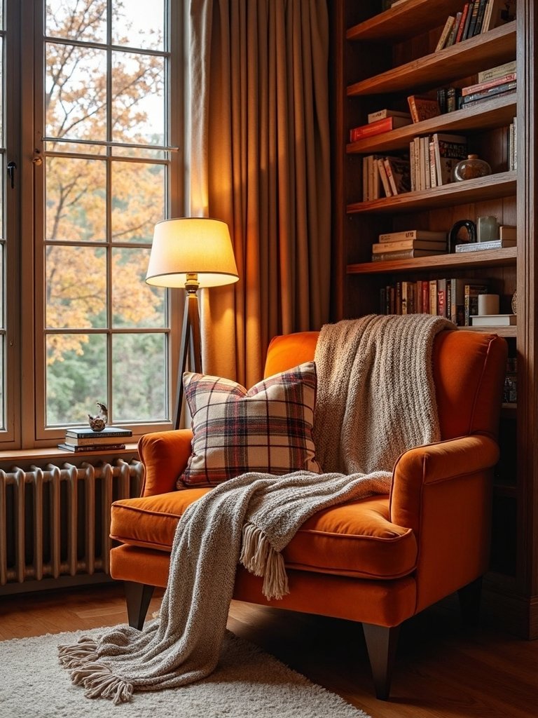 cozy fall fabric reading retreat