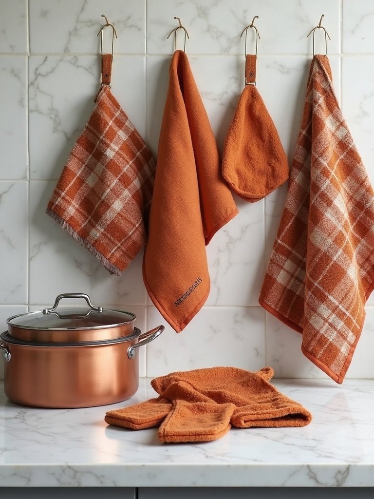 cozy fall kitchen textiles