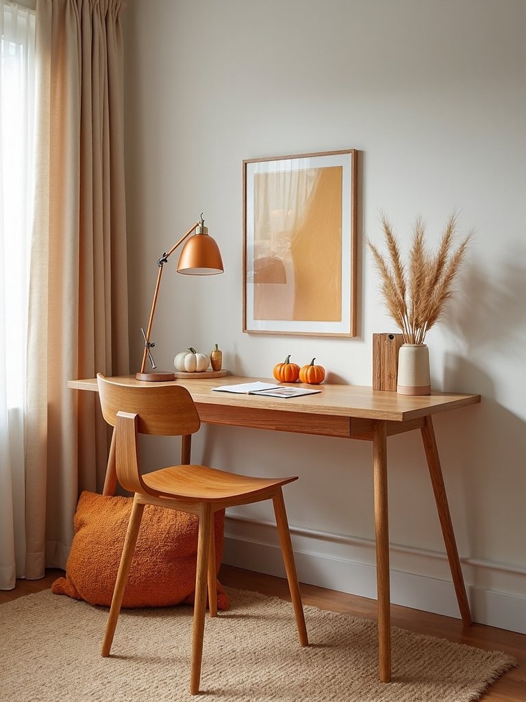 cozy fall office decor