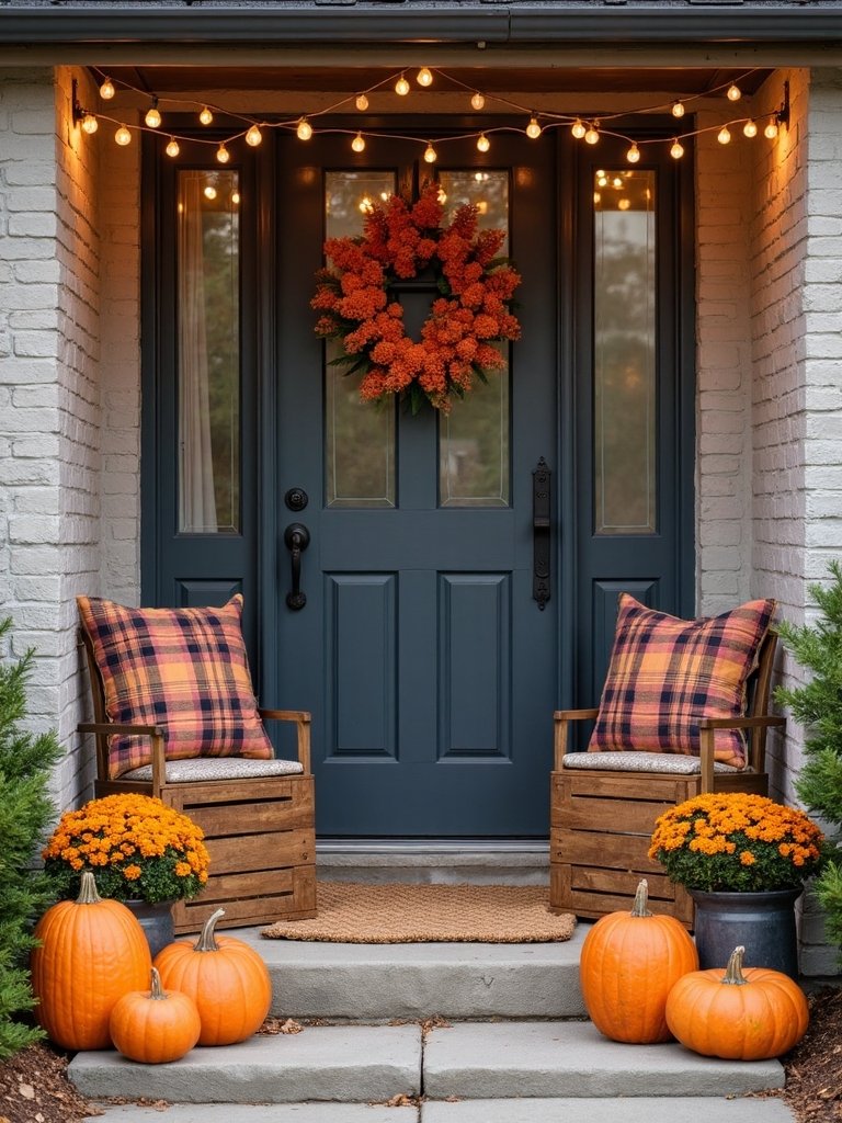 cozy fall porch decorations