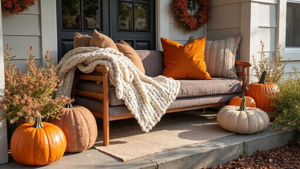 cozy fall porch layers