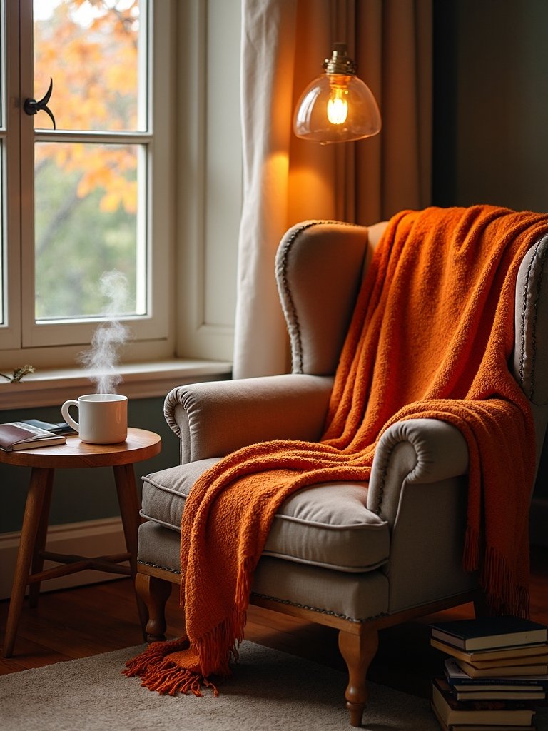 cozy fall reading nook