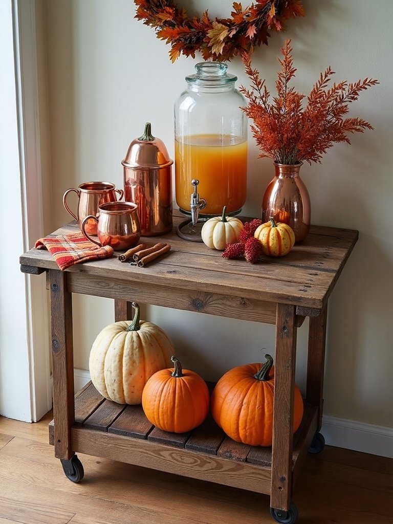 cozy inviting seasonal beverage station