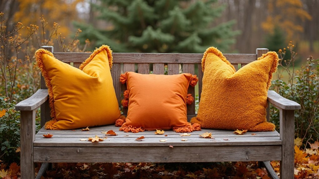 cozy outdoor fall pillows