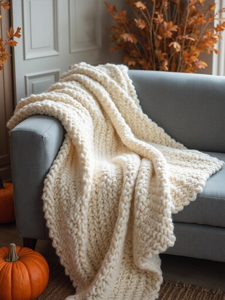 cozy oversized knit blankets