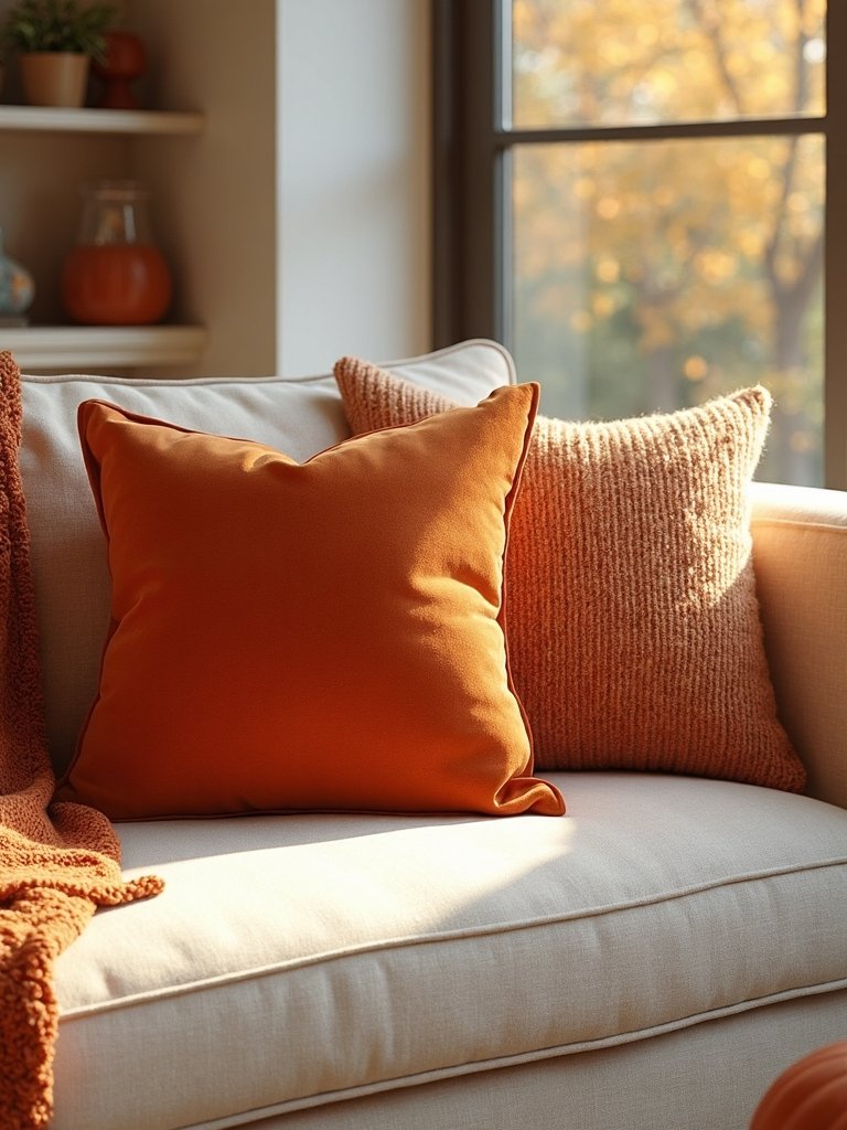 cozy pumpkin spice pillows