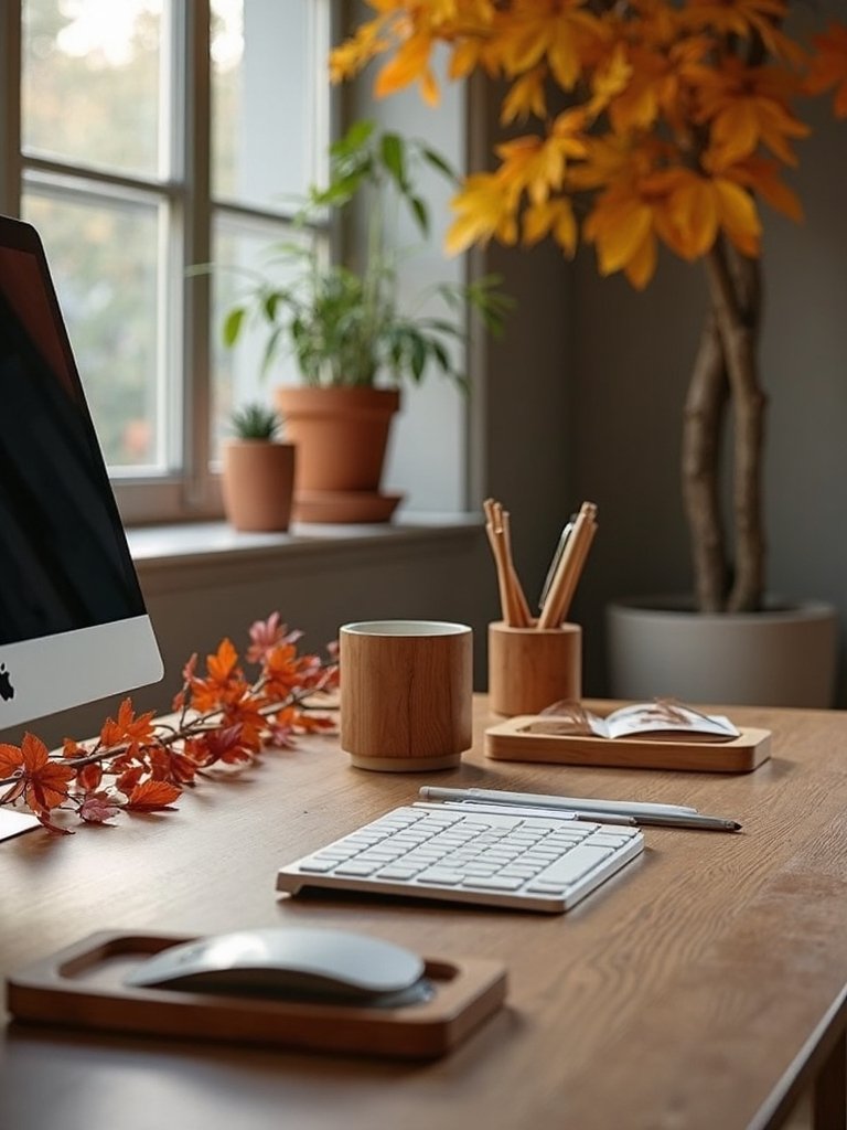 cozy wooden desk accessories