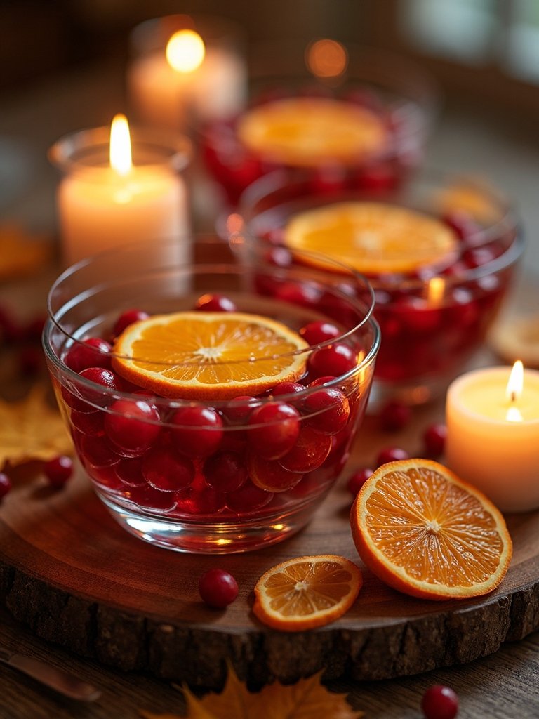 cranberry orange candle centerpiece